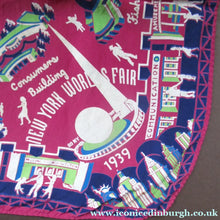 Load image into Gallery viewer, Rare 1939 New York International World's Fair Souvenir Art Deco Scarf
