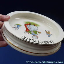 Load image into Gallery viewer, 1940s BABY'S PLATE or BOWL. Charming Dish with Cute Images of Dutch Children
