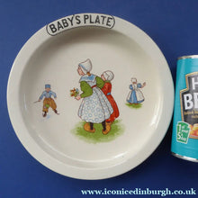 Load image into Gallery viewer, 1940s BABY'S PLATE or BOWL. Charming Dish with Cute Images of Dutch Children
