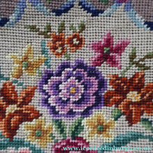 Load image into Gallery viewer, Vintage 1940s British PETIT POINT Beige Tapestry Handbag or Evening Bag with Pink Roses Design. Good Condition
