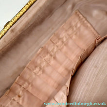Load image into Gallery viewer, Vintage 1940s British PETIT POINT Beige Tapestry Handbag or Evening Bag with Pink Roses Design. Good Condition
