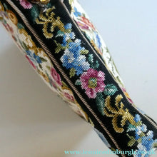Load image into Gallery viewer, Vintage 1940s PETIT POINT Tapestry Handbag or Evening Bag with Pink Roses Design. Excellent Condition
