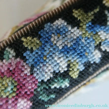 Load image into Gallery viewer, Vintage 1940s PETIT POINT Tapestry Handbag or Evening Bag with Pink Roses Design. Excellent Condition
