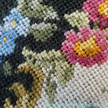 Load image into Gallery viewer, Vintage 1940s PETIT POINT Tapestry Handbag or Evening Bag with Pink Roses Design. Excellent Condition
