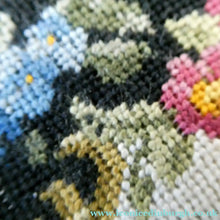 Load image into Gallery viewer, Vintage 1940s PETIT POINT Tapestry Handbag or Evening Bag with Pink Roses Design. Excellent Condition
