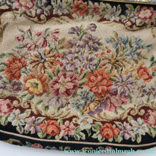 Load image into Gallery viewer, Vintage 1940s British PETIT POINT Tapestry Handbag or Evening Bag with Pink Roses Design. Excellent Condition - Vintage
