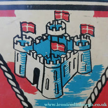 Load image into Gallery viewer, Vintage 1940s Child's Tin Drum / Decorator's Item with Victory in Europe Motif
