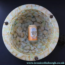 Load image into Gallery viewer, 1940s Glass Hanging Goldfish Bowl or Flycatcher Lampshade. Mottled Marble Effect - British Glass
