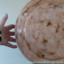 Load image into Gallery viewer, 1940s Glass Hanging Goldfish Bowl or Flycatcher Lampshade. Opaque SUGAR PINK Glass 
