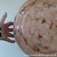 Load image into Gallery viewer, 1940s Glass Hanging Goldfish Bowl or Flycatcher Lampshade. Opaque SUGAR PINK Glass 
