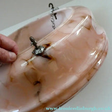 Load image into Gallery viewer, 1940s Glass Hanging Goldfish Bowl or Flycatcher Lampshade. Opaque SUGAR PINK Glass 
