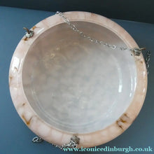 Load image into Gallery viewer, 1940s Glass Hanging Goldfish Bowl or Flycatcher Lampshade. Opaque SUGAR PINK Glass 
