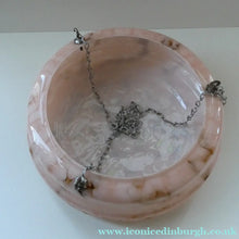 Load image into Gallery viewer, 1940s Glass Hanging Goldfish Bowl or Flycatcher Lampshade. Opaque SUGAR PINK Glass 
