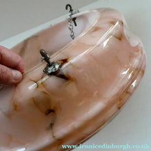 Load image into Gallery viewer, 1940s Glass Hanging Goldfish Bowl or Flycatcher Lampshade. Opaque SUGAR PINK Glass 
