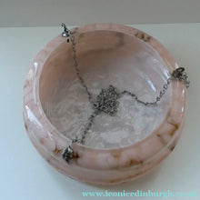 Load image into Gallery viewer, 1940s Glass Hanging Goldfish Bowl or Flycatcher Lampshade. Opaque SUGAR PINK Glass 
