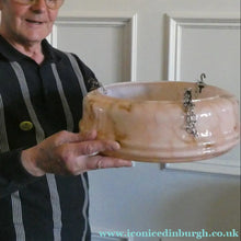 Load image into Gallery viewer, 1940s Glass Hanging Goldfish Bowl or Flycatcher Lampshade. Opaque SUGAR PINK Glass 
