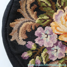 Load image into Gallery viewer, Larger Vintage 1940s British PETIT POINT Tapestry Handbag or Evening Bag with Pink Roses Design. Excellent Condition
