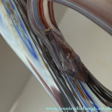 Load image into Gallery viewer, LARGE Italian Vintage FRATELLI TOSO Glass Vase. Made of Satin Finished Fused Tutti Frutti Canes. 9 3/4 INCHES
