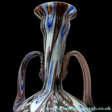 Load image into Gallery viewer, LARGE Italian Vintage FRATELLI TOSO Glass Vase. Made of Satin Finished Fused Tutti Frutti Canes. 9 3/4 INCHES
