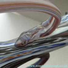 Load image into Gallery viewer, LARGE Italian Vintage FRATELLI TOSO Glass Vase. Made of Satin Finished Fused Tutti Frutti Canes. 9 3/4 INCHES
