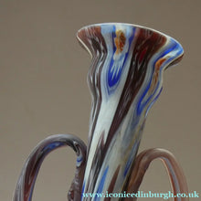 Load image into Gallery viewer, LARGE Italian Vintage FRATELLI TOSO Glass Vase. Made of Satin Finished Fused Tutti Frutti Canes. 9 3/4 INCHES
