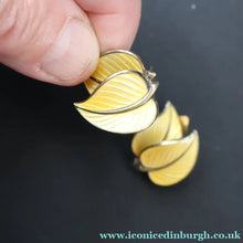 Load image into Gallery viewer, Vintage 1940s NORWEGIAN Silver Enamel LEAF Ear-Rings: LINDRUP &amp; EGNER

