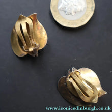 Load image into Gallery viewer, Vintage 1940s NORWEGIAN Silver Enamel LEAF Ear-Rings: LINDRUP &amp; EGNER
