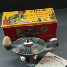 Load image into Gallery viewer, Vintage 1940s Plastic PIFCO Magic Nursery Lamp / Aladdin Lamp.  Boxed with Instructions
