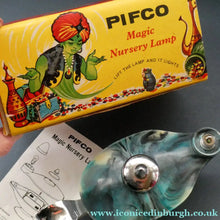 Load image into Gallery viewer, Vintage 1940s Plastic PIFCO Magic Nursery Lamp / Aladdin Lamp.  Boxed with Instructions

