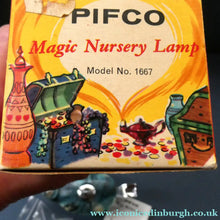 Load image into Gallery viewer, Vintage 1940s Plastic PIFCO Magic Nursery Lamp / Aladdin Lamp.  Boxed with Instructions
