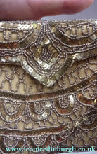 Load image into Gallery viewer, 1940s Pretty Little Vintage Sequin and Glass Beads Evening Purse. Made in Belgium
