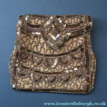 Load image into Gallery viewer, 1940s Pretty Little Vintage Sequin and Glass Beads Evening Purse. Made in Belgium
