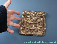 Load image into Gallery viewer, 1940s Pretty Little Vintage Sequin and Glass Beads Evening Purse. Made in Belgium
