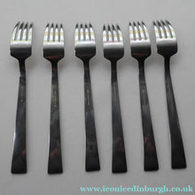 Load image into Gallery viewer, Vintage SWEDISH GENSE 1940s Stainless Steel THEBE Pattern Cutlery Dessert Forks designed by Folke Arstrom
