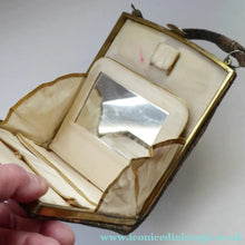 Load image into Gallery viewer, Vintage Fold Out Concertina Hand Bag - with Silver Exterior Decorated with Little Chinese Figures; 1940s
