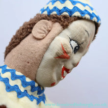 Load image into Gallery viewer, 1940s Vintage Norah Wellings Style Doll: Strange Clown or Pierrot Design - Vintage Dolls
