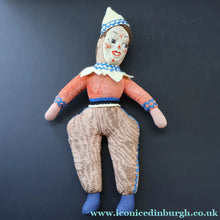 Load image into Gallery viewer, 1940s Vintage Norah Wellings Style Doll: Strange Clown or Pierrot Design - Vintage Dolls
