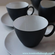 Load image into Gallery viewer, 1949 Porcelian "Tea for Two" Tea Set. "Charcoal" Design by Raymond Loewy for Rosenthal

