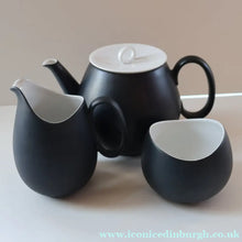 Load image into Gallery viewer, 1949 Porcelian "Tea for Two" Tea Set. "Charcoal" Design by Raymond Loewy for Rosenthal
