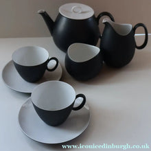 Load image into Gallery viewer, 1949 Porcelian "Tea for Two" Tea Set. "Charcoal" Design by Raymond Loewy for Rosenthal
