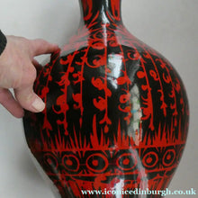 Load image into Gallery viewer, LARGE Vintage Italian Ceramic Table Lamp. Designed by Alvino BAGNI. Glossy Red and Black Finish
