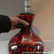 Load image into Gallery viewer, LARGE Vintage Italian Ceramic Table Lamp. Designed by Alvino BAGNI. Glossy Red and Black Finish
