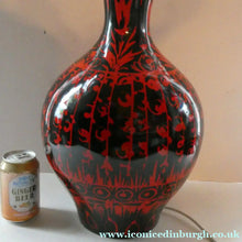 Load image into Gallery viewer, LARGE Vintage Italian Ceramic Table Lamp. Designed by Alvino BAGNI. Glossy Red and Black Finish
