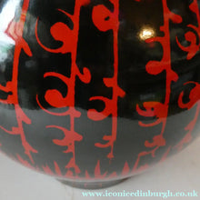 Load image into Gallery viewer, LARGE Vintage Italian Ceramic Table Lamp. Designed by Alvino BAGNI. Glossy Red and Black Finish
