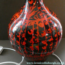 Load image into Gallery viewer, LARGE Vintage Italian Ceramic Table Lamp. Designed by Alvino BAGNI. Glossy Red and Black Finish

