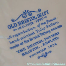 Load image into Gallery viewer, 1950s BRISTOL POTTERY Kitchen Canister or Storage Jar. Vintage Old Delft Tulip Design with Carrying Handle. SALT
