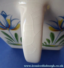 Load image into Gallery viewer, 1950s BRISTOL POTTERY Kitchen Canister or Storage Jar. Vintage Old Delft Tulip Design with Carrying Handle. SALT

