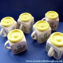 Load image into Gallery viewer, 1950s BRISTOL POTTERY Kitchen Canister or Storage Jar. Vintage Old Delft Tulip Design with Carrying Handle. SALT
