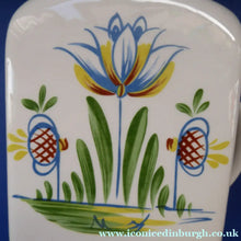 Load image into Gallery viewer, 1950s BRISTOL POTTERY Kitchen Canister or Storage Jar. Vintage Old Delft Tulip Design with Carrying Handle. SALT
