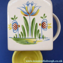 Load image into Gallery viewer, 1950s BRISTOL POTTERY Kitchen Canister or Storage Jar. Vintage Old Delft Tulip Design with Carrying Handle. SALT
